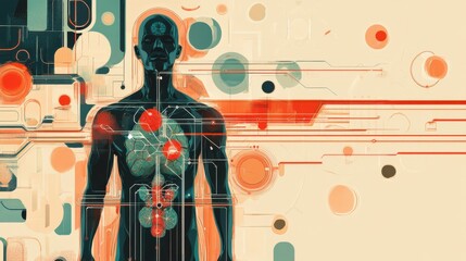 digital human anatomy with futuristic interface