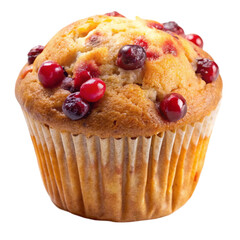Cranberry muffin Isolated white background