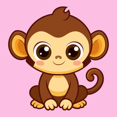 Obraz premium Cute Baby Monkey Chimp Chimpanzee Clipart image