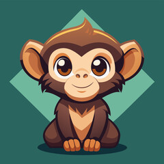 Fototapeta premium Cute Baby Monkey Chimp Chimpanzee Clipart image