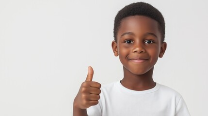 Black kid boy thumbs up 