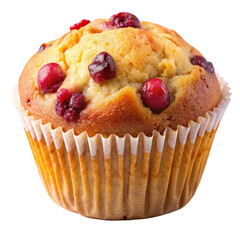 Cranberry muffin Isolated white background