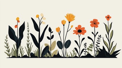 Minimalist Plant Growth Illustration in Vector Style