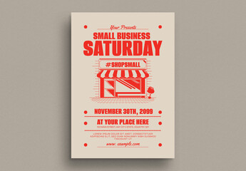 Red Retro Small Business Saturday Event Flyer