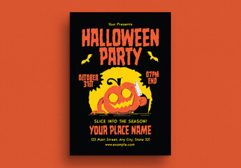 Retro Spooky Halloween Party Event Flyer