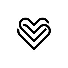 Simple Heart Love Logo Design Inspiration 