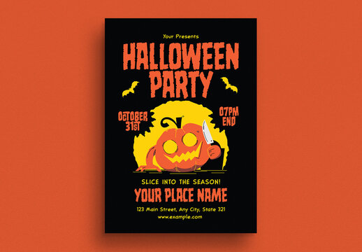 Retro Spooky Halloween Party Event Flyer