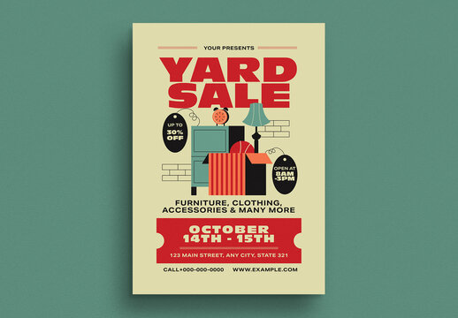 Retro Yard Sale Event Flyer