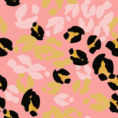 Pink seamless pattern, background, wallpaper with different shapes. Abstract modern trendy style. Hand drawn contemporary vector illustration