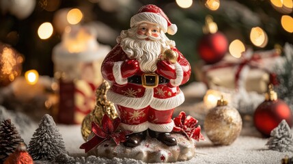 A Santa Claus figurine that brings a festive mood to any room