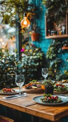 Modern Vegan Restaurant with Eco-Friendly Decor
