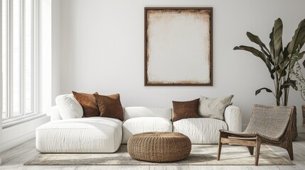 Modern Abstract Art Display on White Wall