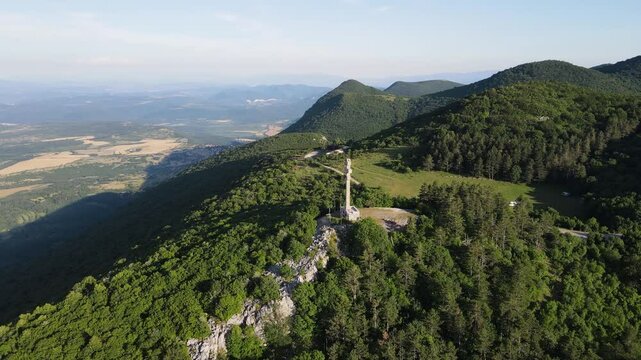 Amazing Aerial view of Balkan Mountains near Okolchitsa peak, Bulgaria