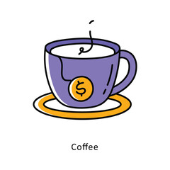 Coffee Filled Outline isometric stock illustration. EPS File stock illustration