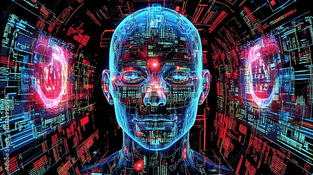 Leinwandbilder conceptual digital depicting the idea of intelligence controlling and manipulating human proxies thr