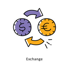 Exchange Filled Outline isometric stock illustration. EPS File stock illustration
