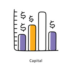 Capital Filled Outline isometric stock illustration. EPS File stock illustration