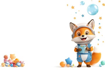 Fototapeta premium Cheerful fox character
