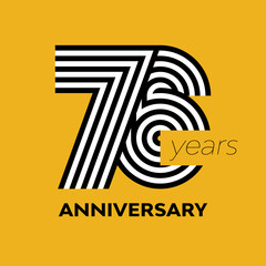 76 years retro anniversary vector template template design illustration