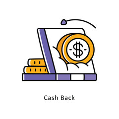 Cash Back Filled Outline isometric stock illustration. EPS File stock illustration