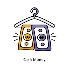 Cash Money Filled Outline isometric stock illustration. EPS File stock illustration