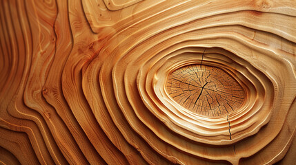 Wood grain texture background with natural knots and rings, providing a warm and organic feel for design projects.