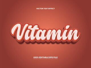 Vitamin 3d style Editable vector Text Effect.