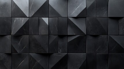 Fototapeta premium Abstract Monochrome Triangular Mosaic: A Study in Depth and Dimension