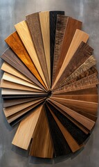 Wood samples in different shades and textures.