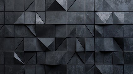 Abstract Monochrome Triangular Mosaic: A Study in Depth and Dimension