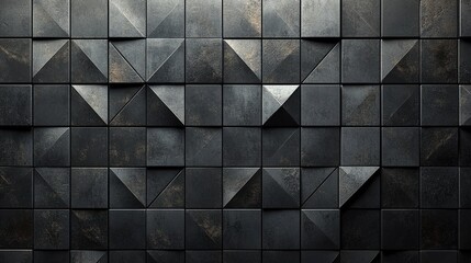 Abstract Monochrome Triangular Mosaic: A Study in Depth and Dimension