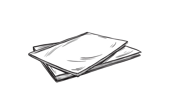 recommend clip art: Hand Drawn doodle of different white black books in a linear style. Vector illustration in linear drawing style for education or adventure on isolated background. Black etching journal or notebook.