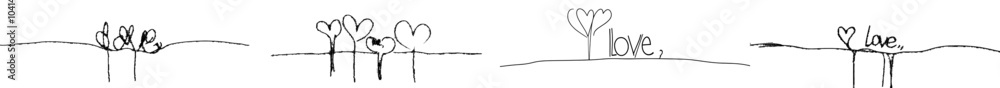 Poster This is a continuous one line drawing of love typography lettering script font typographic lineart design. Minimalism concept of romantic sign, banner, and poster.