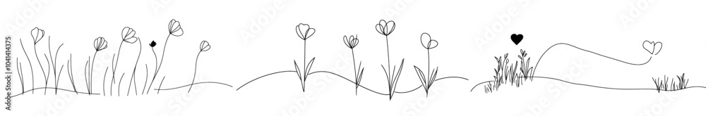 Poster one continuous black line with the word february. minimalistic illustration of the phrase.
