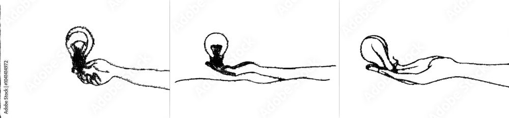 Aufkleber an illustration portraying a continuous one-line drawing of a bulb lamp. modern illustration minimal