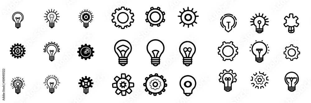 Poster design icon set with innovative concept. sign collection with creative idea.