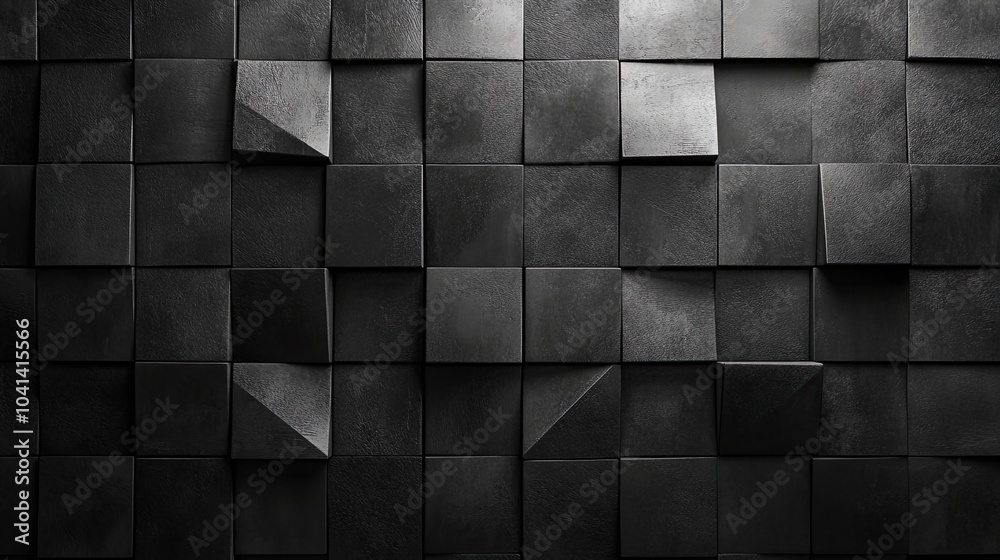 Wall mural Abstract Monochrome Triangular Mosaic: A Study in Depth and Dimension