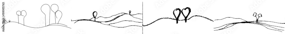 Poster Line art representation of traffic route connecting two points on a map. Geolocation signs and trip plan trace Modern line art illustration.