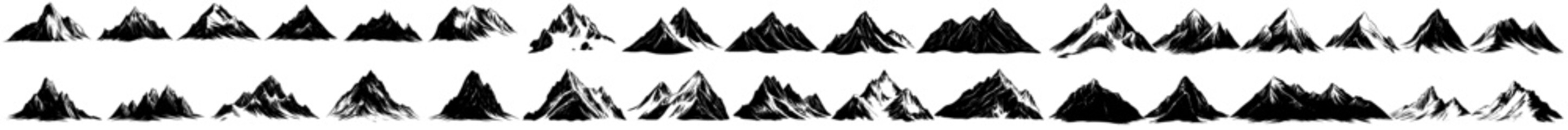 Naklejka premium A modern mountain icon set. A hiking and camping sign collection.