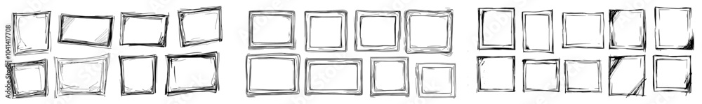 Aufkleber isolated modern illustration with rectangle frame line and square shape outline.