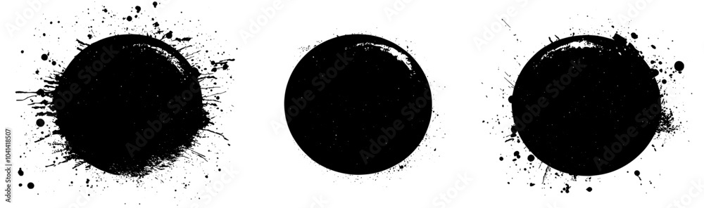 Poster this grunge circle texture effect set features distressed overlays that are rough textured. abstract