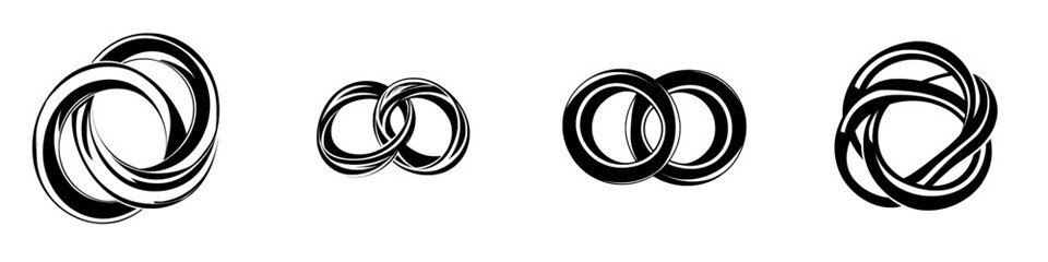 Fototapeta premium Symbol or logo of a wedding ring. Illustration of a wedding ring.