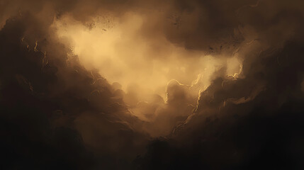 Fototapeta premium A dark brown sky filled with threatening storm clouds, giving off an ominous and eerie feeling.