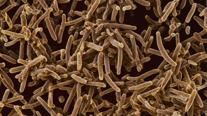 High-magnification view of Tetanus bacteria (Clostridium tetani).