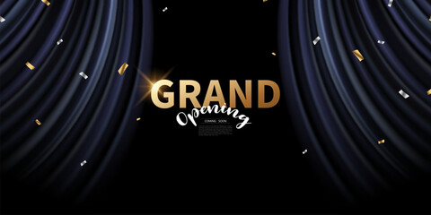 Design your opening card with beautiful business banner vector illustration ribbon. © HNKz