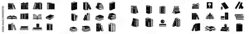 Poster the book icons set is a modern design template for illustrator that can be edited