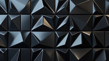 Fototapeta premium Abstract Monochrome Triangular Mosaic: A Study in Depth and Dimension