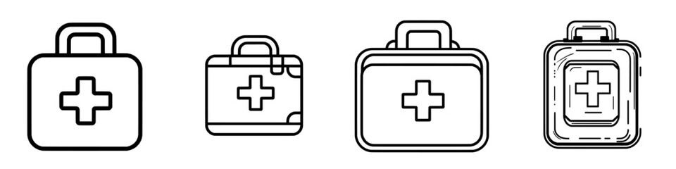 Fototapeta premium Illustration of a modern medic kit icon line in a trendy design
