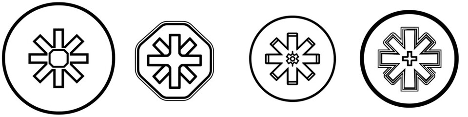 Obraz premium The paramedic icon line is a modern illustration template.