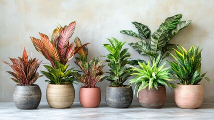 Vibrant Indoor Plants in Clay Pots